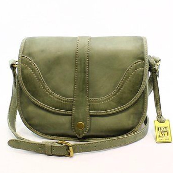 Frye Handbags - Frye Campus Saddle Grey Crossbody Leather Purse
